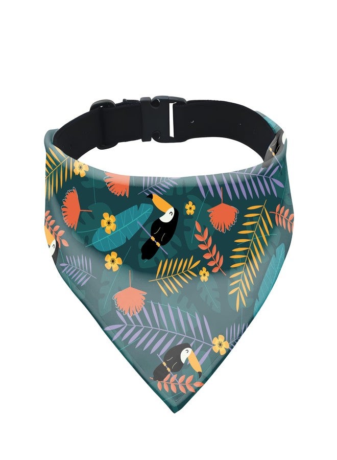 دبليو طوق باندانا للكلاب قابل للتعديل من W | هذا الطوق الجميل ذو التصميم الرائع هو إكسسوار مثالي لتزيين الكلاب (مقاس M، بنمط الغابة) - Image 2